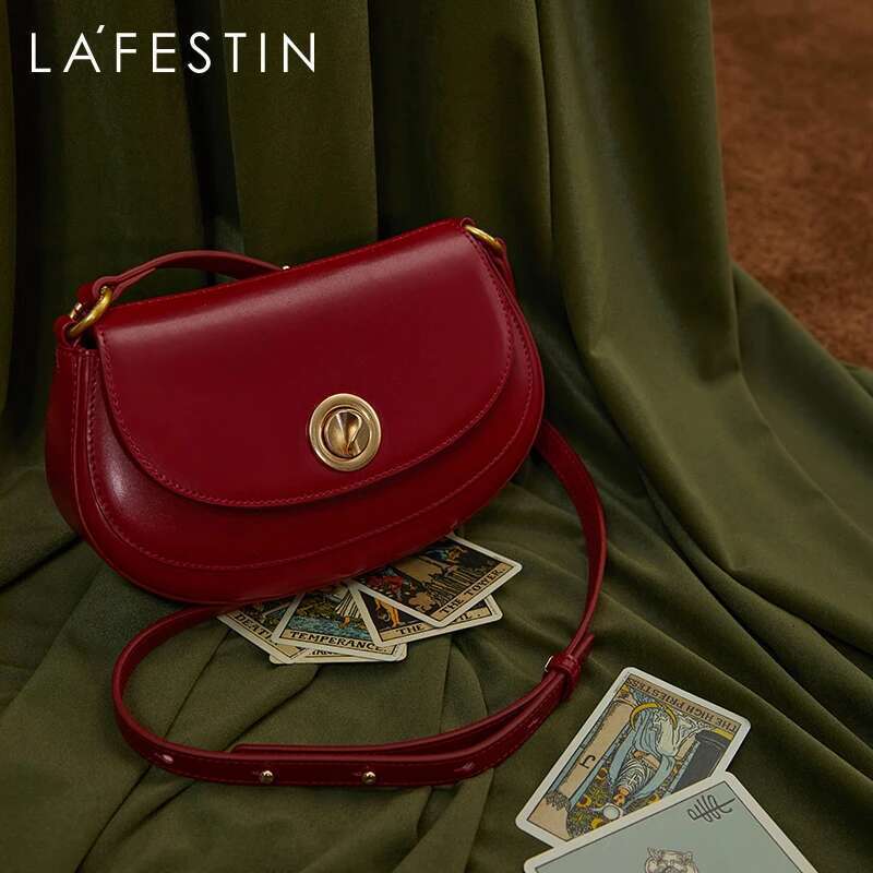 LA FESTIN Original 2023 New Crossbody Shoulder Autumn Winter Retro Square Handbag For Women Saddle Bag