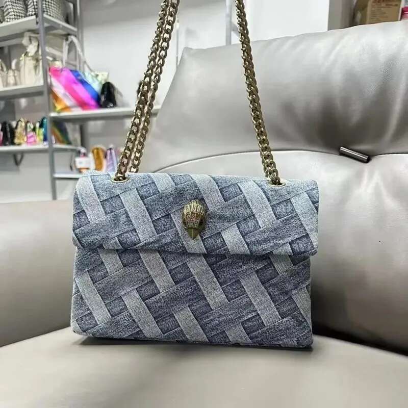 2025 New dia check wash denim fashion all-in-one Single shoulder crossbody chain classic retro Hawk head bag