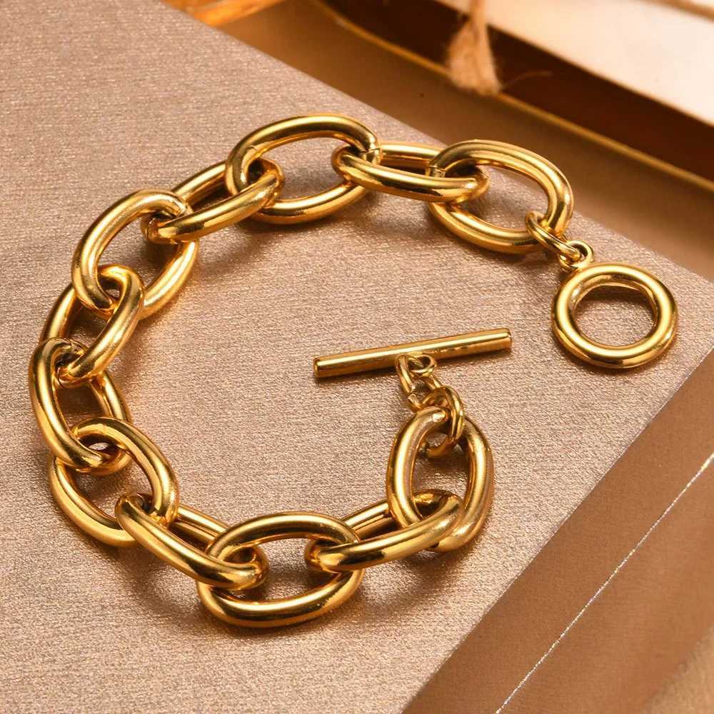 Heavy ladies switch bracelet stainless steel heavy OT buckle bracelet W250411