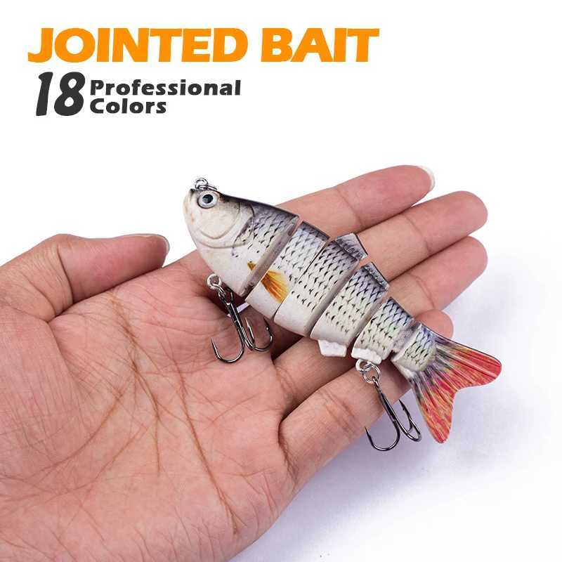 Hanlin Set 4 Inch 16.5g Fishing Lures Multi Jointed Wobblers Swimbait Hard Artificial Bait Crankbait Sinking Pike Bass Tackle Z250411