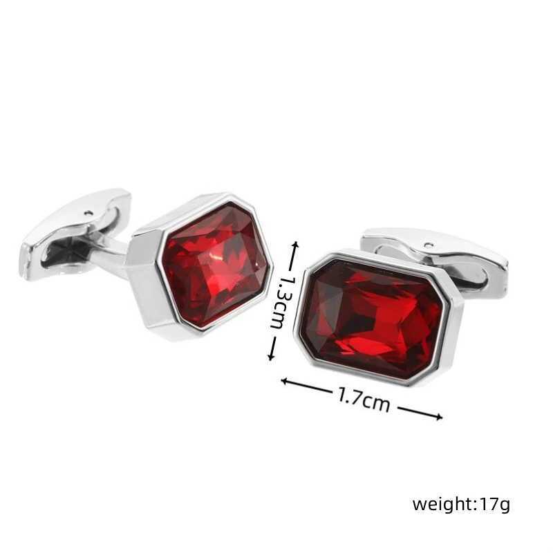 High quality red crystal cufflinks brand new fashion French shirt bra material mens wedding cufflinksT250412