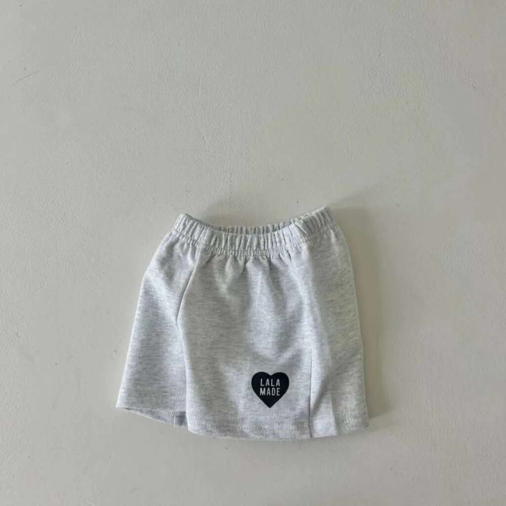 Korean Summer Boys and Girls Comfortable Pure Cotton Solid Elastic Waist Love Casual Versatile Shorts