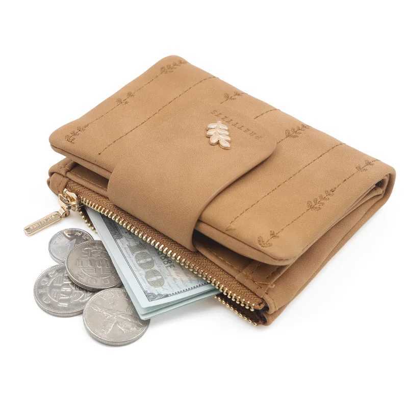 New Womens Wallet Printed Flower Short Wallet Womens Zipper Small Coin Wallet Womens Wallet PU Womens Leather Card Holder Z250411