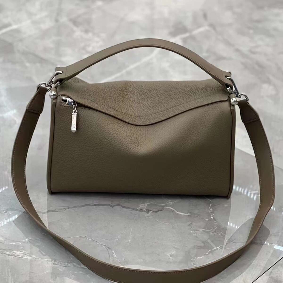Fashion Large Capacity Lychee Genuine Leather Handbags For Women High Quality Cowhide Jade Pillow High-End Dinner Bag
