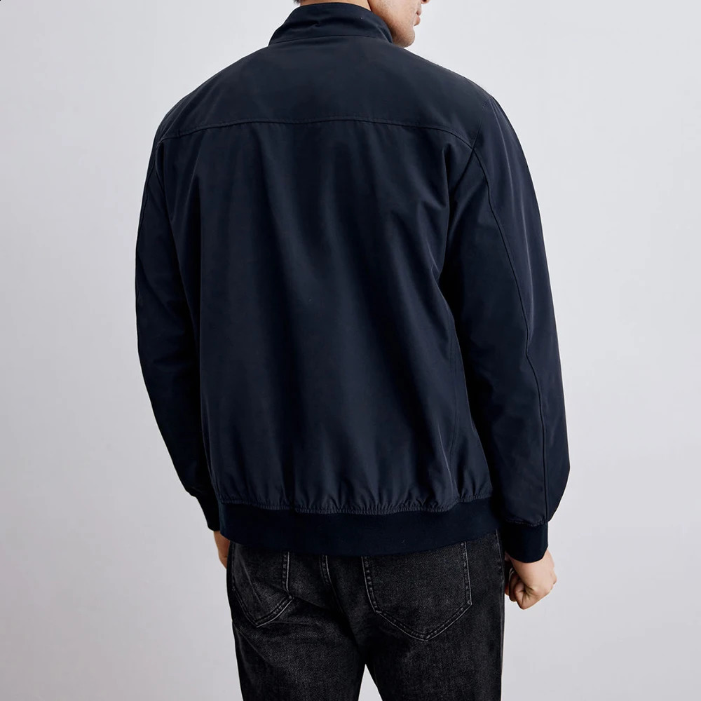 Mens jacket with flap pockets and ribbed bottom swing autumn business and leisure elite Communicating Versatile Outfit mens clothing 250411