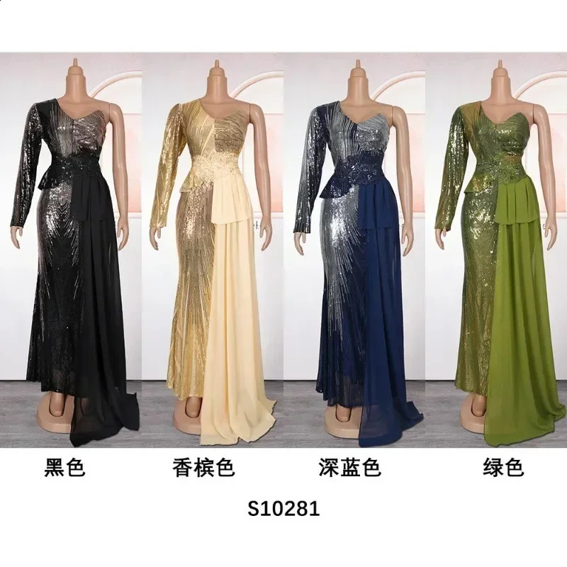 In elegant womens clothing will participate in wedding parties summer and autumn African Vneck long sleeved evening dresses 250411
