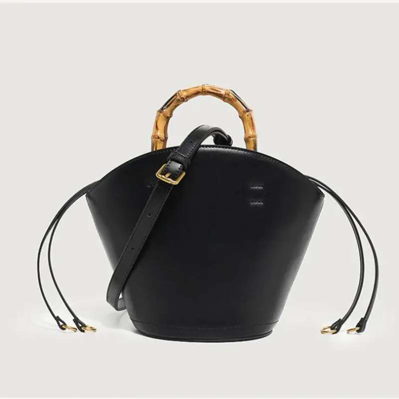 2024 New Bamboo Festival Vegetable Basket Water Bucket Shaped Large Capacity Commuting Fashion Versatile Handheld Crossbody Bag