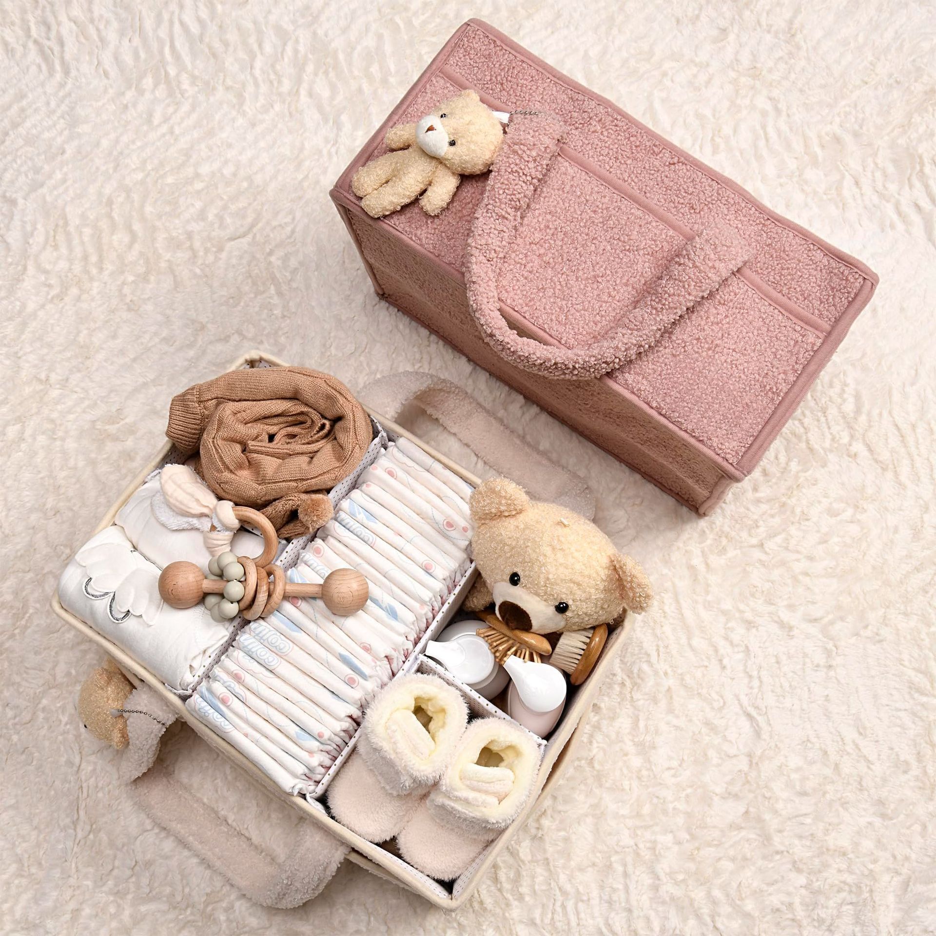 New Baby Diaper Box Large Storage Bag Newborn Products Men's and Women's Baby Shower Basket Nursery Storage Belt Trendy Designer Diaper Bag