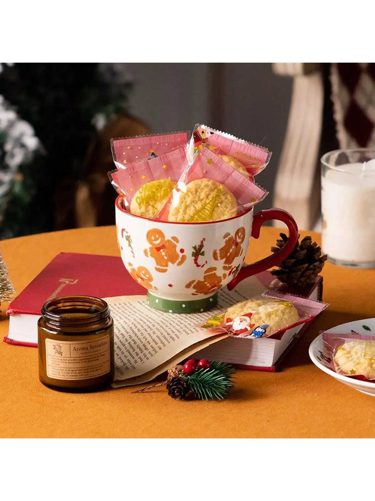 Christmas Christmas Mug Cartoon Gingerbread Man Santa Claus Mug Large Capacity Very Suitable for Christmas the Perfect Christmas Gift Y251112