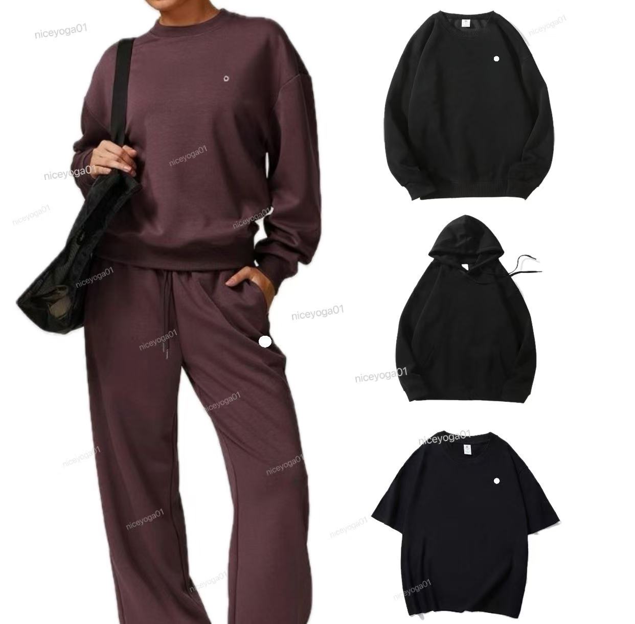 New Yoga hoodies CREW NECK PULLOVER Outfit Warm Sweatshirts Silver on chest Loose Sweatwear Unisex Casual Top Fashion Outwear Jackets