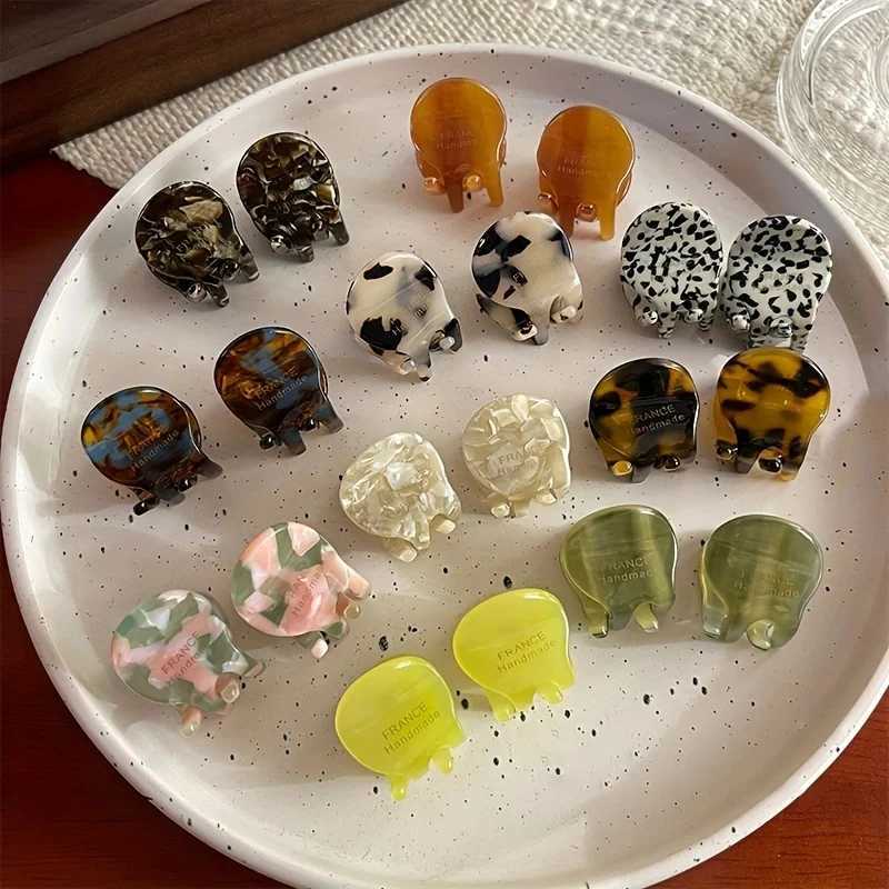 2 pieces/set of mini acetate hair clips cute small size hair clips elegant side pin hair clips for girls Y2504012