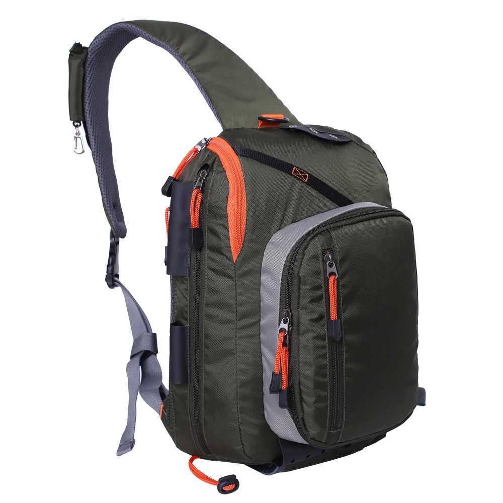Fly Fishing Sling Pack Fishing Crossbody Sling Tackle Storage Bag Fishing Gear Shoulder Backpack Z250411