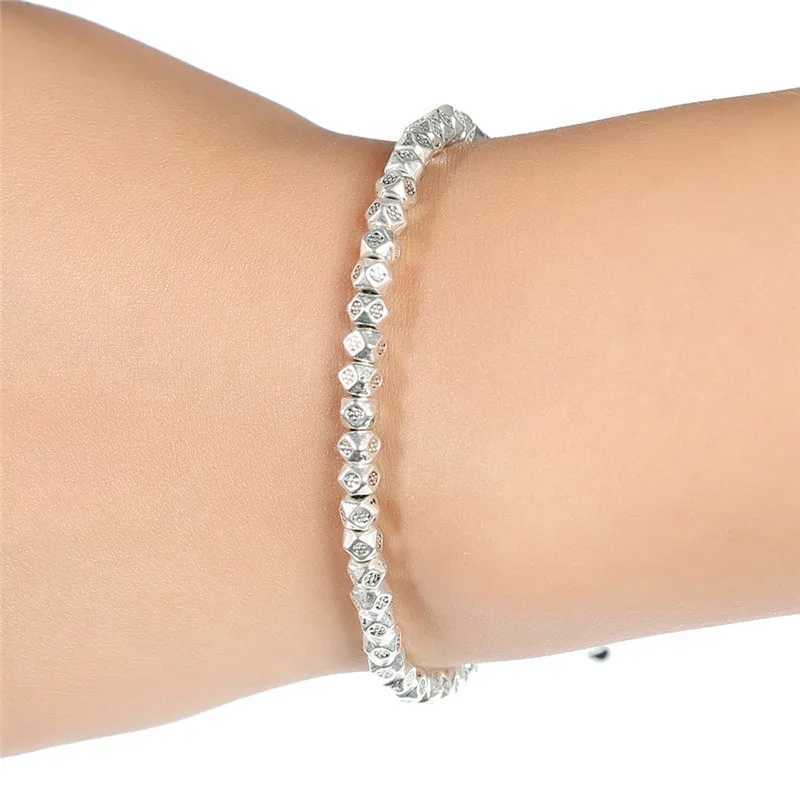 Tibetan Buddhist Faceted Carving Tibetan Silver Color Beads Adjustable Rope Bracelet For Men Handmade Knots Thread BraceletsC250411