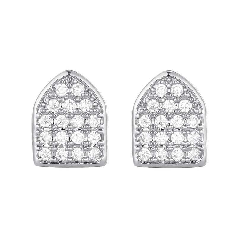 Hip Hop 2 Iced Out CapsTeeth Grillz cubic zirconia Micro Pave mens and womens jewelry gifts top and bottom charm grill W250412