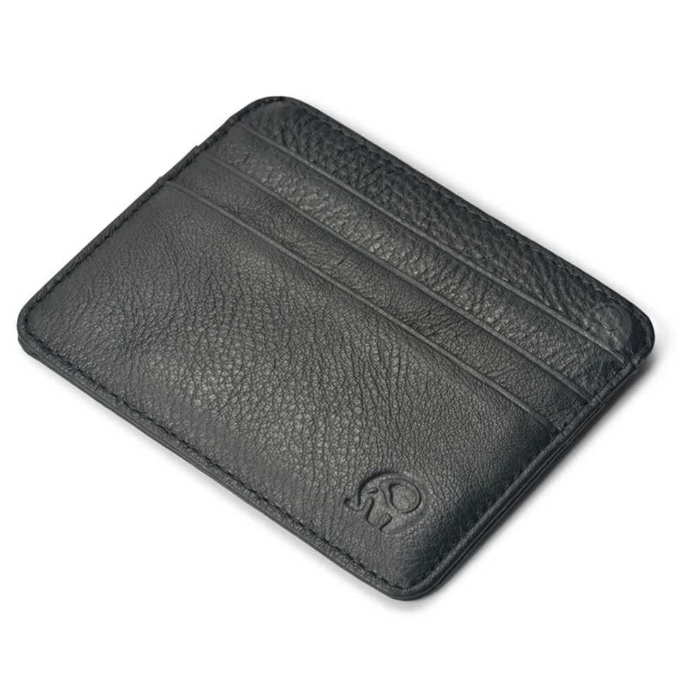 Cowhide Leather Card Case Mini ID Card Clip Small Wallet Mens Ultra Thin Wallet Mens Wallet Card Clip Card Clip Business Z250411