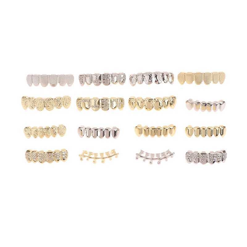 Tooth scrub set suitable for unisex top bottom mouth gold silver tooth scrub tooth cover removable dental fashion jewelry W250412