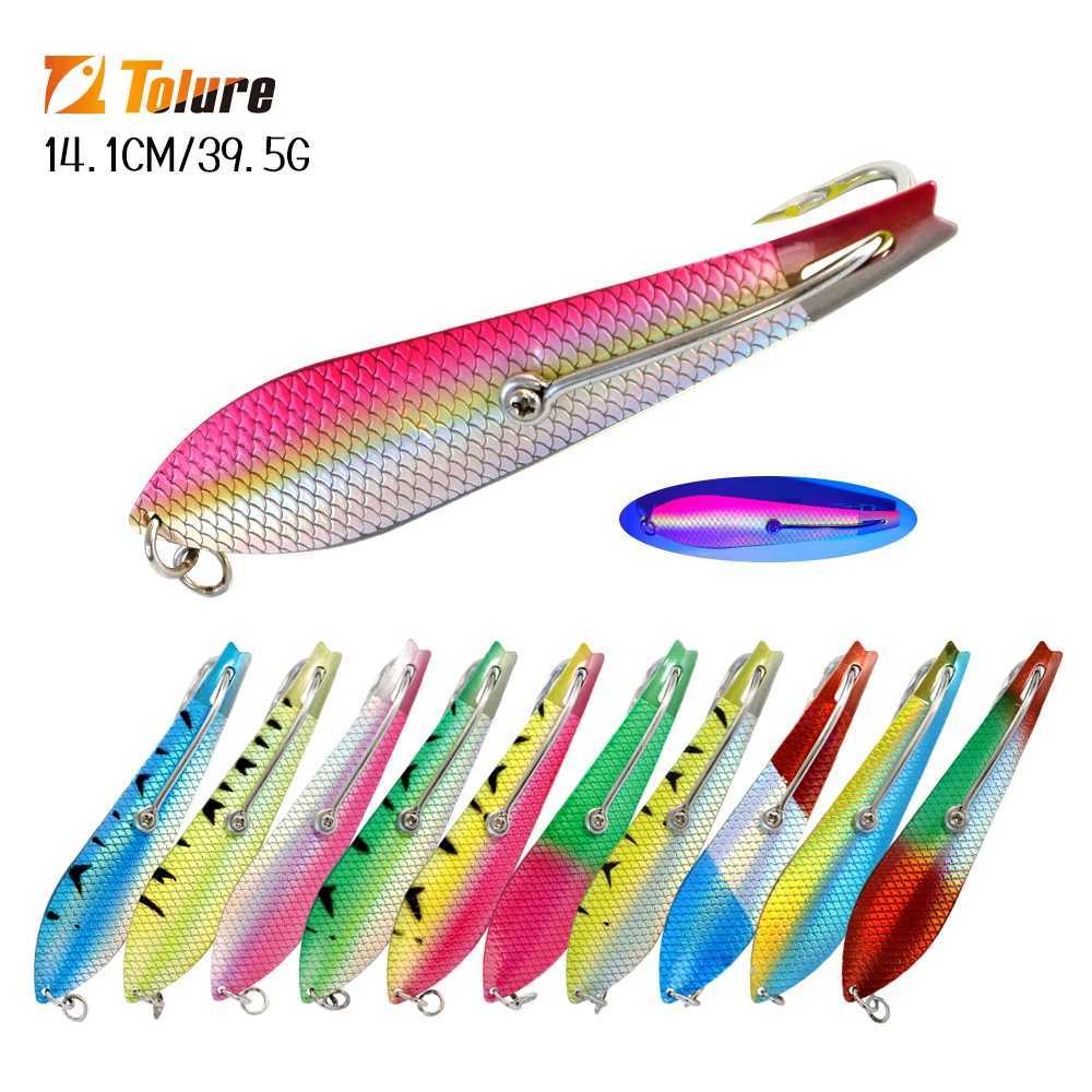 TOLU Spoon lure 5.5inch Fishing Shaped Metal Sequin Bait 3DFish Scale Patter Deep Sea Fishing Trolling Jig Lure Kingfish Mackere Z250411
