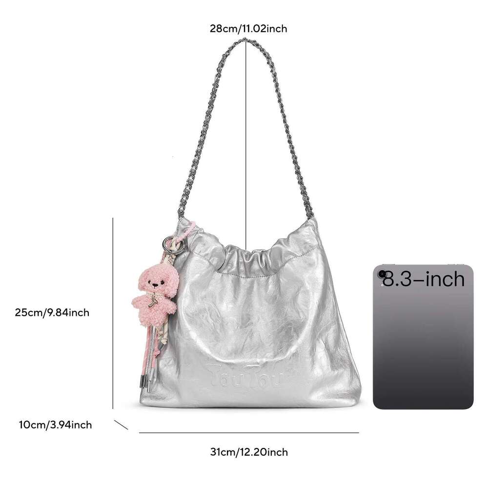 TOUTOU Large Capacity Tote Original Dog Pendent Commuter Chain Strap Underarm Bag For Women Fashion Valentine's Day Gift