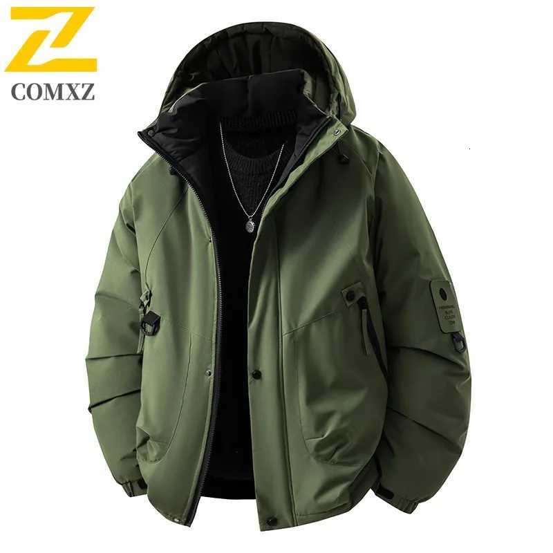 COMXZ 2025 Autumn Winter Outdoor New Jacket Men Hooded Water Resistant Windproof Couple Set Triple Proof lightweight windbreakerT251112