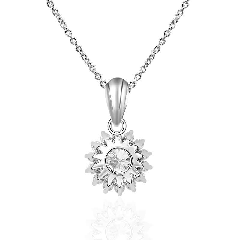 925 Silver Moissanite Necklace 1ct round VVS/D GRA Certified Bridal Engagement Gift for Women