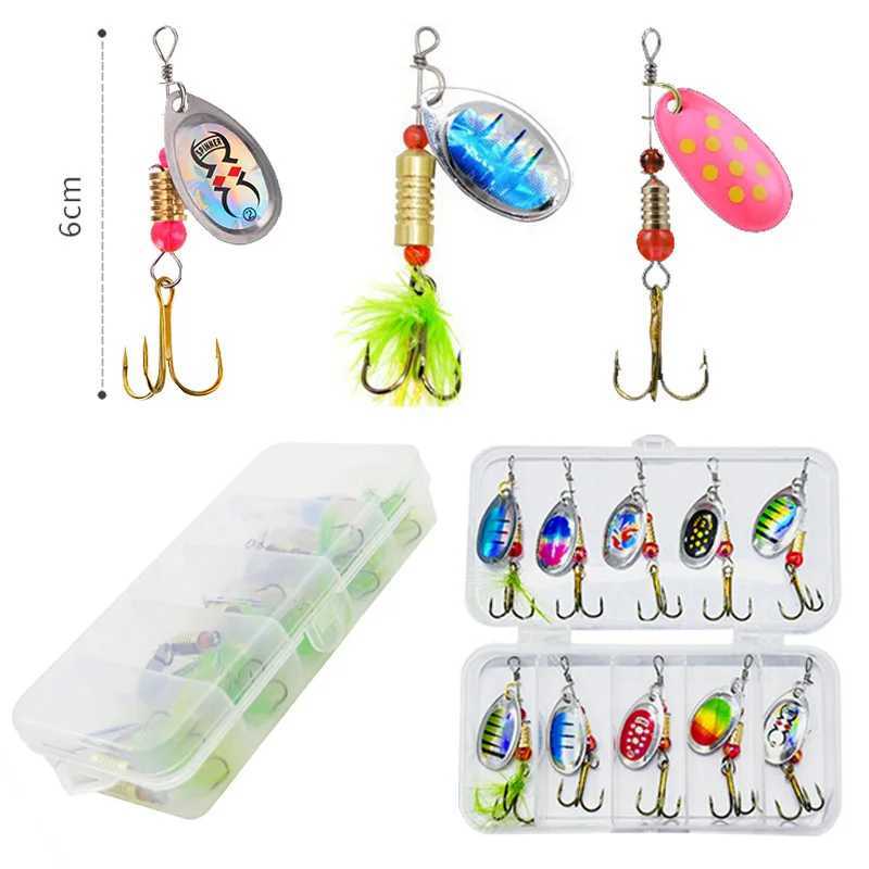 New 10PCS/Box Metal Spoon Spinner Fishing Lure Set Spoonbait Crankbaits Fishing Wobblers for Pike Crochet Kit Artificial Bait Z250411