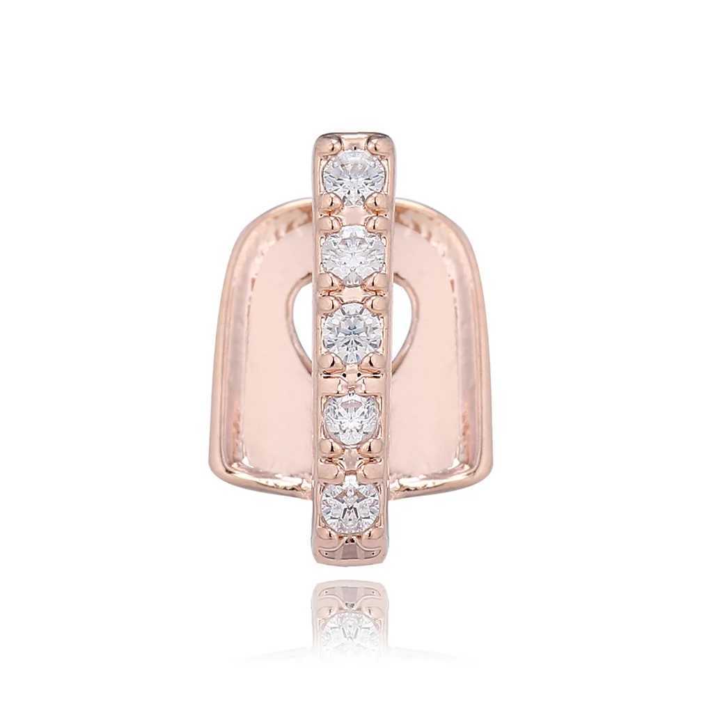 Single row ice out mini paving full CZ teeth Grillz mens and womens hip-hop charm jewelry top and bottom charm grill W250412