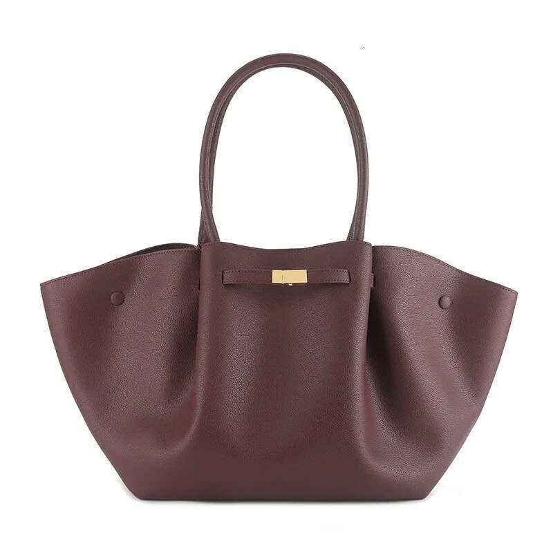 casual leather simple and versatile large capacity singleshoulder hand tote bag for women 2025 spring