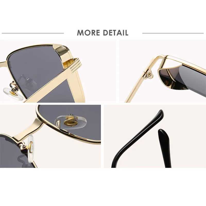 New Vintage Women Square Metal Sunglasses Mens Small Frame Driving Sun Glasses Outdoor UV Protection Eyewear UV400 Gafas De SolC250411