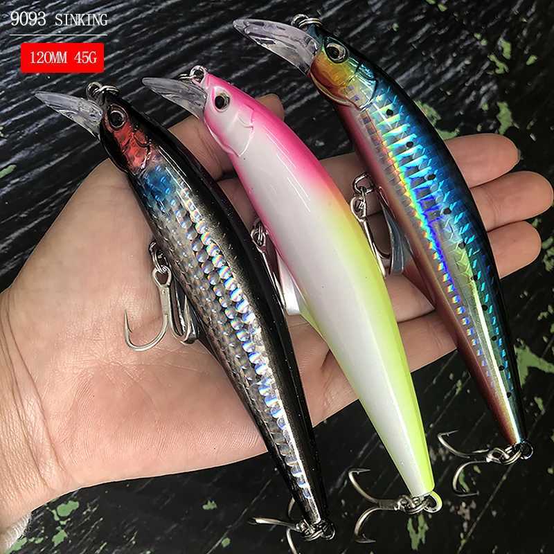 Heavyweight Sinking Minnow Fishing Lures 120mm 45g Long Casting Artificial Hard Bait Saltwater Trout Bass Wobblers for Pike Z250411