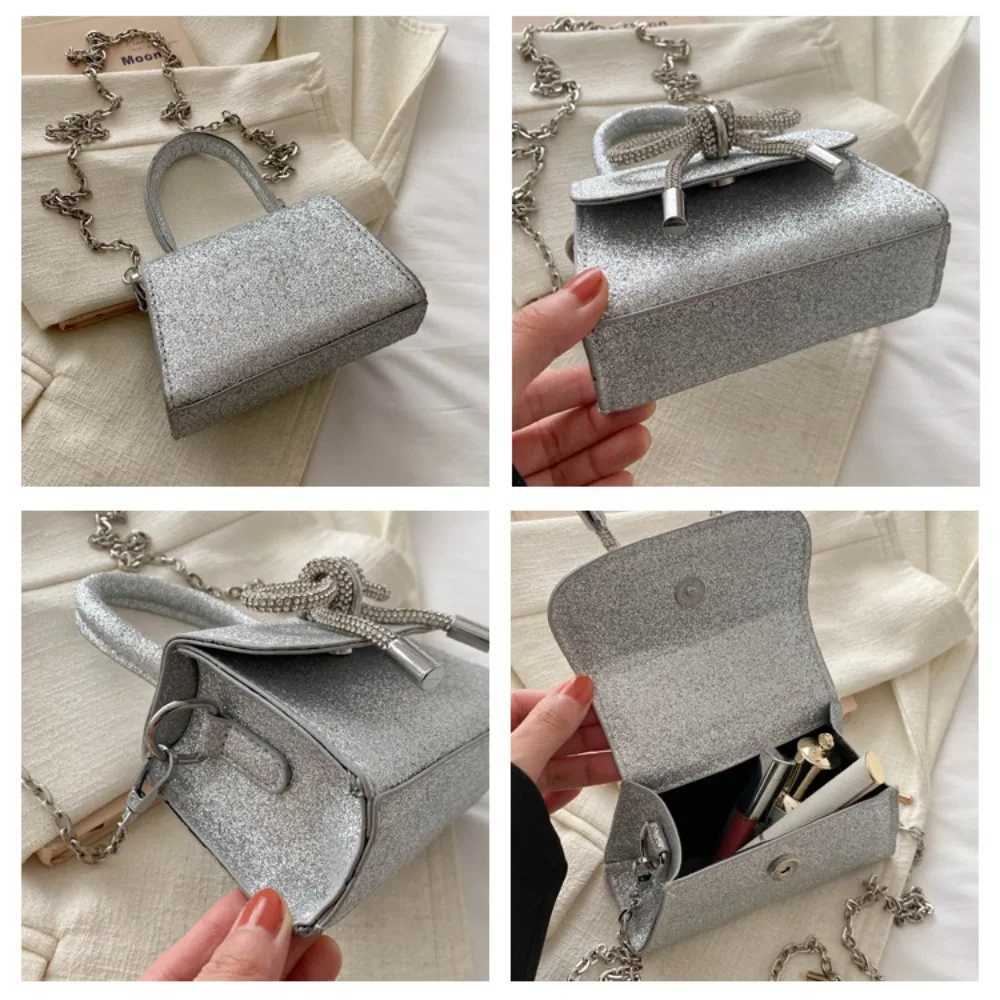 Womens Bow Shoulder Bag New Solid Color Fashion Messenger Bag Fashion High Capacity Mini HandbagXJ250412