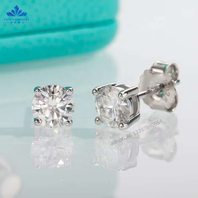 IGI Certificate CVD HPHT 0.5ct 1ct D VS1 Lab Created Diamonds 10K 14K 18K Real Gold Earrings Lab Grown Diamond Stud Earrings