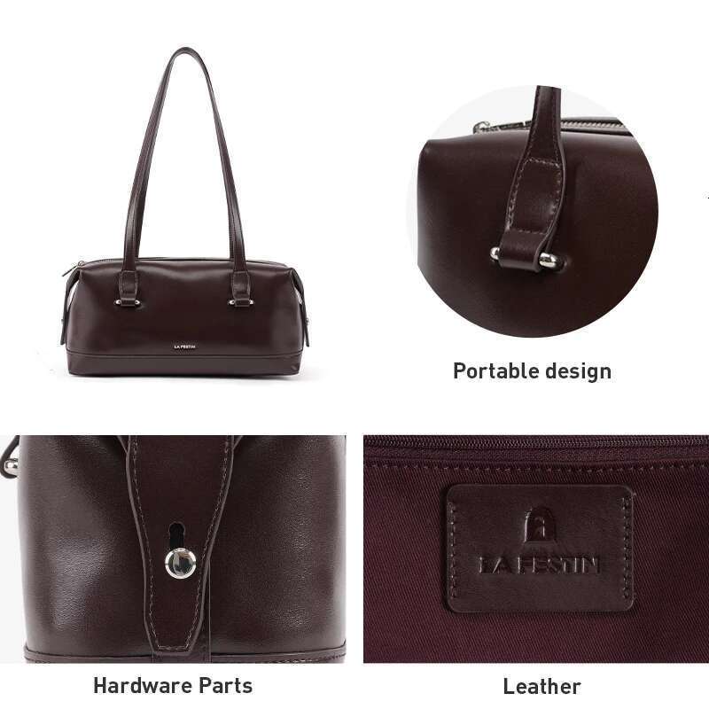 LA FESTIN Original Shoulder Leather Handbags Women Trend Boston Bowg Fashion Designer Crossbody Lady Bag