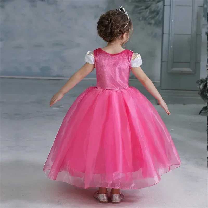 Disney Girl Sleeping Beauty Aurora cosplay costume pink birthday carnival party costume childrens Christmas costumeXJ250411