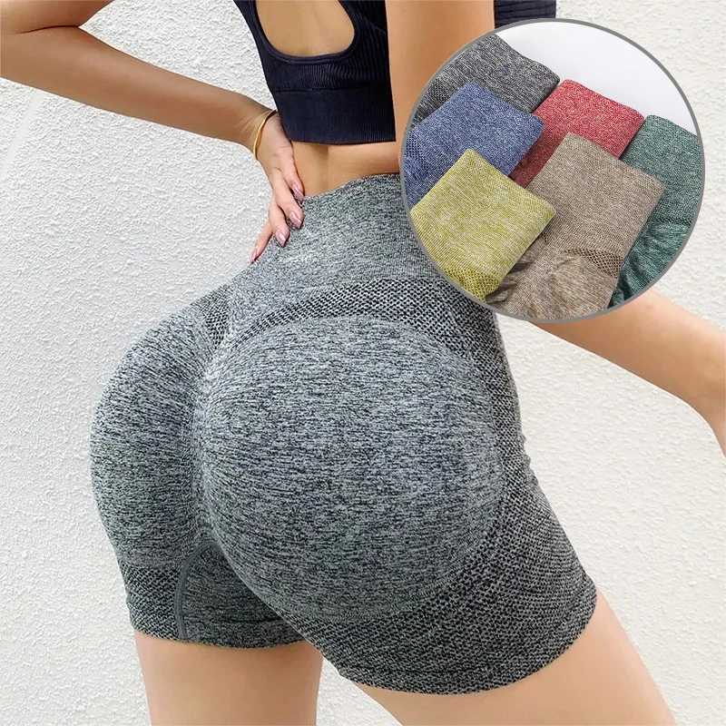 Sexy boots push ups exercise yoga shorts womens seamless spandex running bike short fitness legs high waist womens gym shorts Y250412