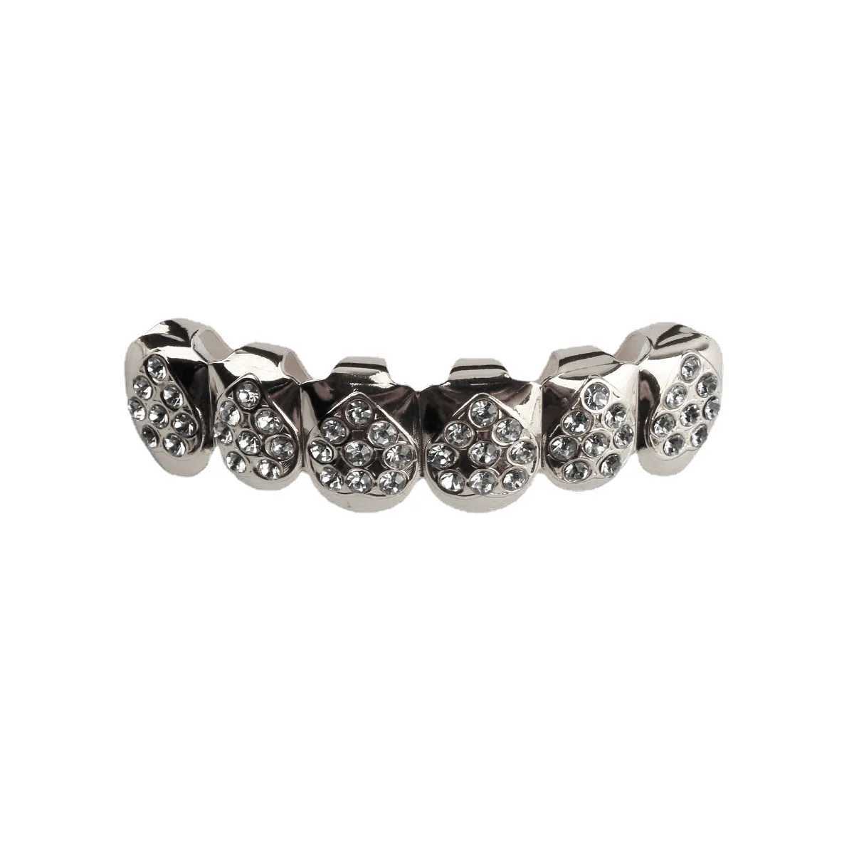 Fshion Hip Hop Gold Silver Ice Out CZ Teeth Grillz Top Bottom Mens Jewelry Pendant Boat W250412