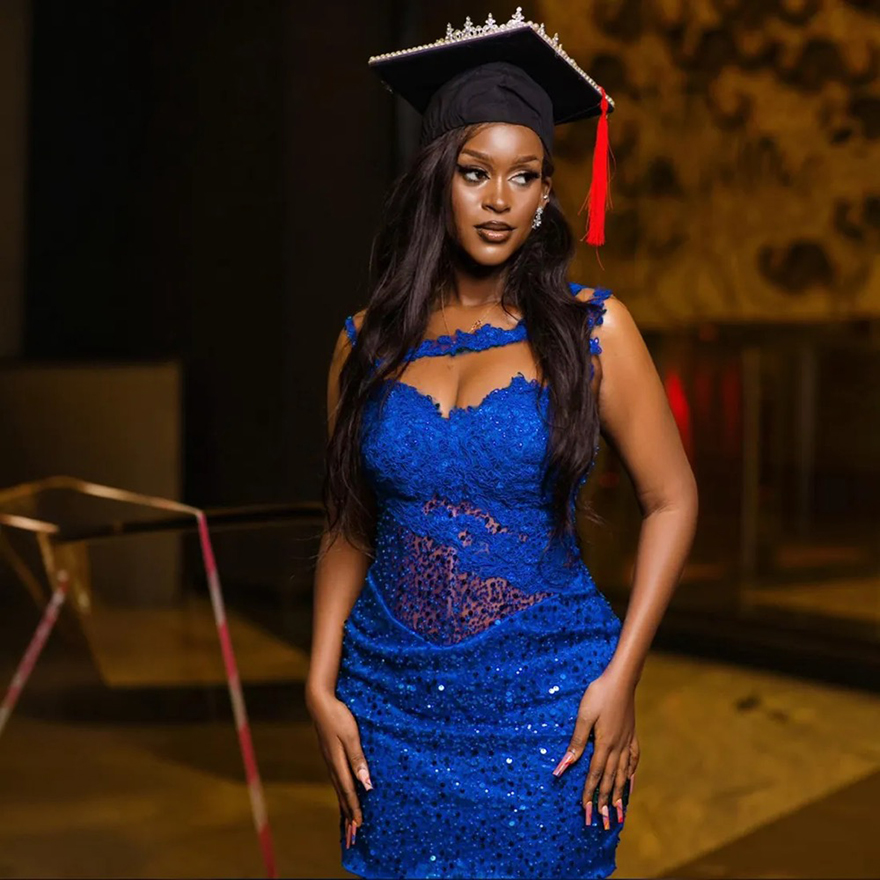 Aso Ebi Cocktail Dresses Short Prom Dresses Royal Blue Sheer Neck Mini Dress Graducation Dresses Appliqued Lace Formal Gowns for African Black Birthda