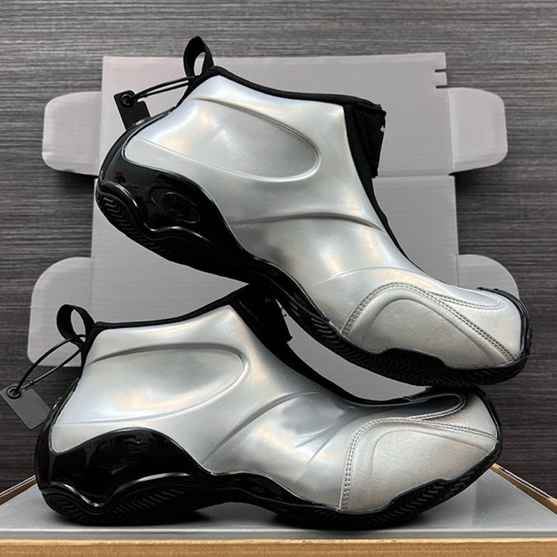 Top quality Basketball Sneakers Silver black Mens luxury Outdoor Recreation sports shoes zipper Fashion designer sneakers with box