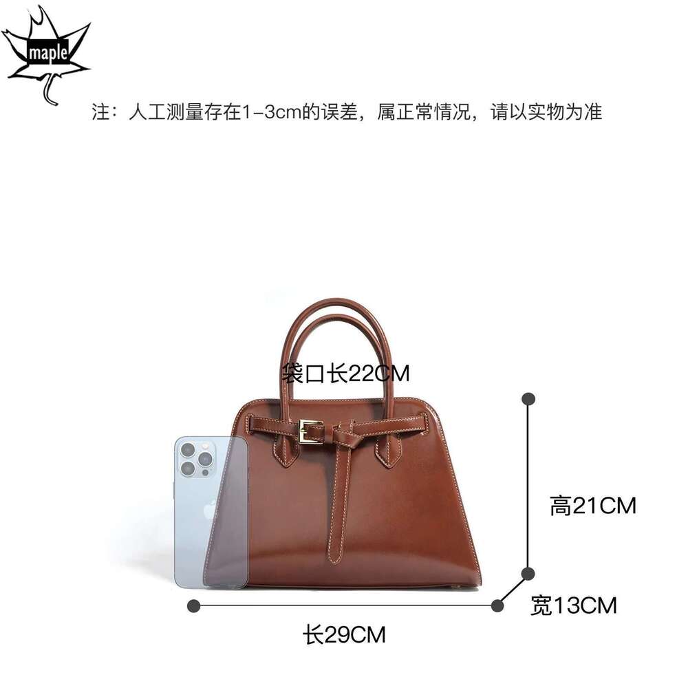 Designer Bag 2025 Leisure Hard Cow Leather Women Shoulder Bag Large Fashion Magnetic Button Open Tote Female Handbag Brown