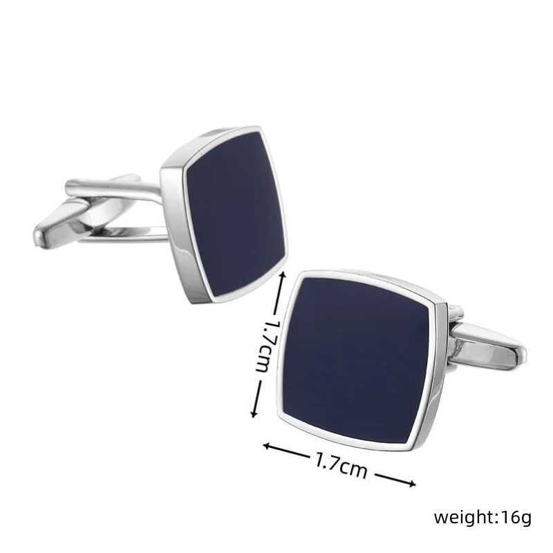 Copper square blue enamel cufflinks fashionable mens French shirts cufflinks wedding clothing accessories wholesaleT250412