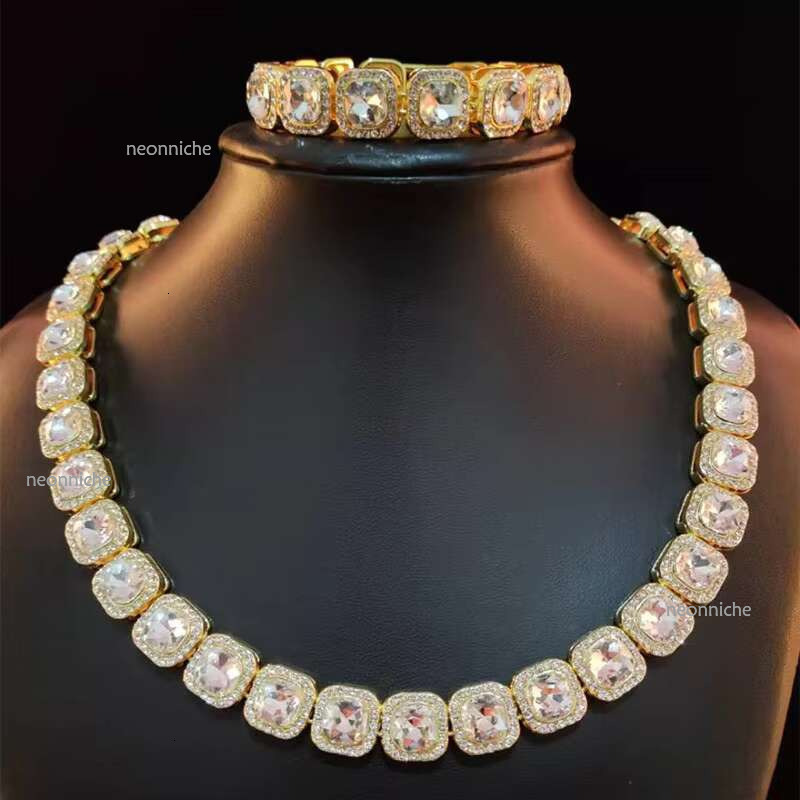 High Quality Custom S Sterg Sier Moissanite Dia Tennis Chain Necklace Hip-Hop Fashion k Chains for Jewelry Making