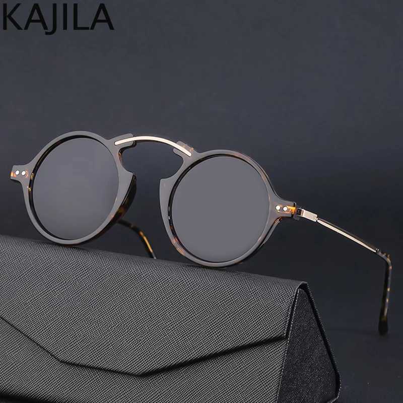 Vintage Small Round Steampunk Sunglasses Men 2025 Luxury Brand Punk Sun Glasses For Women With A Case Gaming Computer Eyeglass Z250411