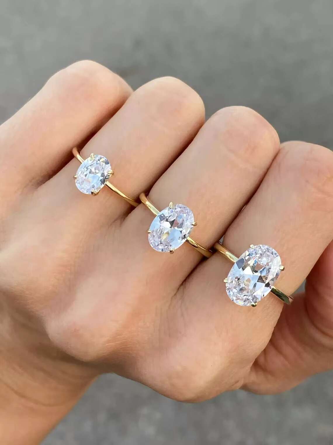 Oval Cut Moissanite Engagement Wedding Ring Jewelry 925 Silver Minimalist Engagement Rings for Women