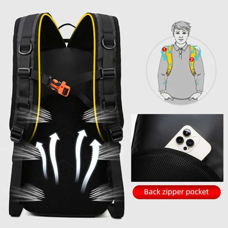 Fishing Lure Bag Men Waterproof Molle Fishing Rod Box Backpack Multi-functional Outdoor Travel Hiking Camping Shoulder Backpack Z250411