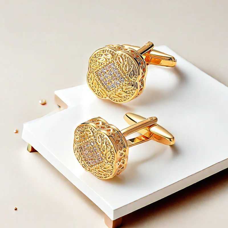 French Business Cufflinks Banquet Gifts Cufflinks Mens High End Crystal Zircon Cufflinks Wedding CufflinksT250412