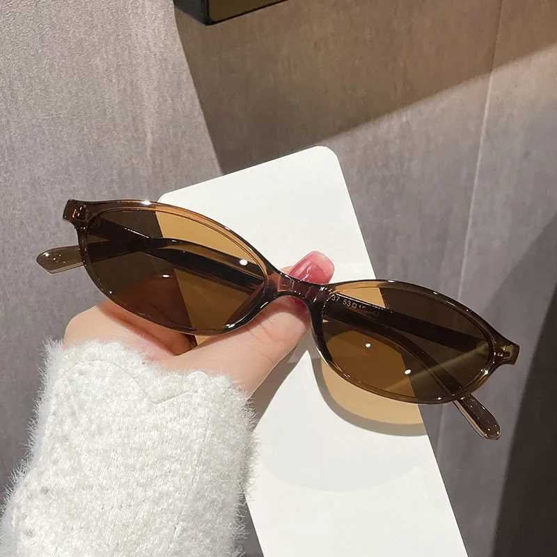 Trendy Small Frame Sunglasses Retro Oval Frame Sunglasses Fashion Personalized Punk Cat Eyes Sunshade Sun Protection Glasses Z250411