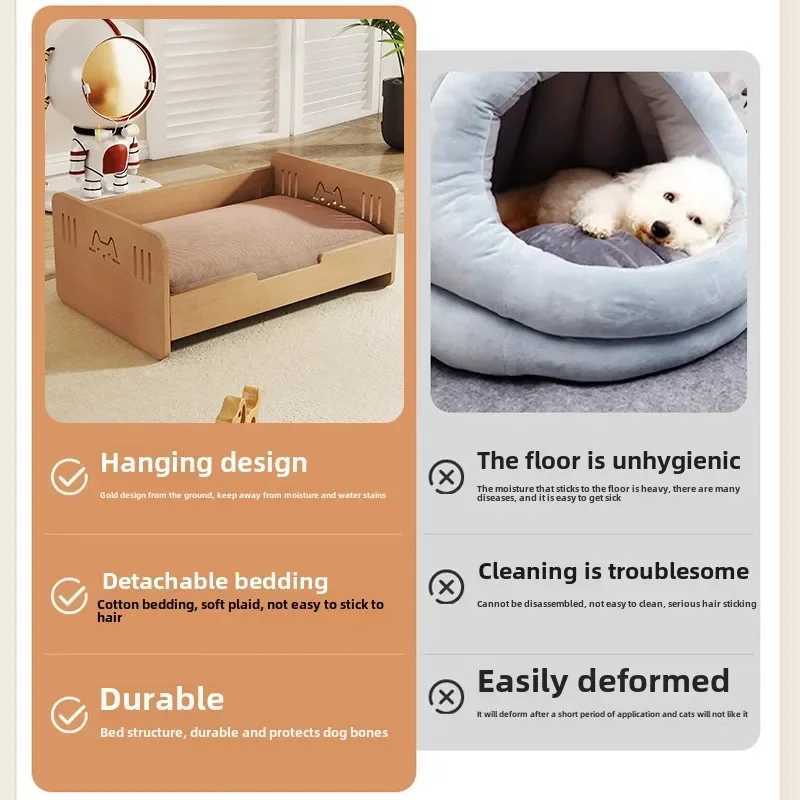 Deluxe wooden pet bed suitable for small dogs and cats easy to clean and detoxify perfect for princess dogs and teddy bears X250412