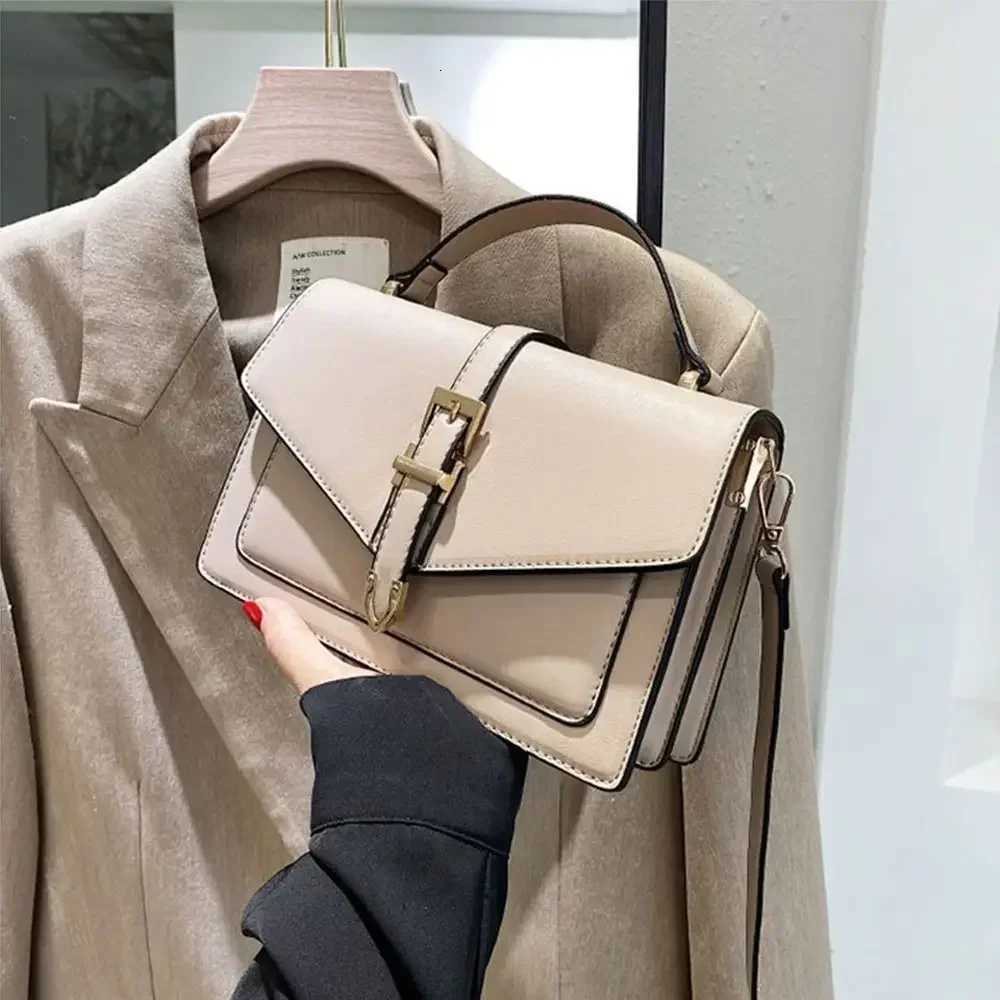 Fashion Handbag Ladies Solid Color Simple Crossbody Bag Women Stylish PU Leather Messenger Shoulder Bag Leisure BagT2511112