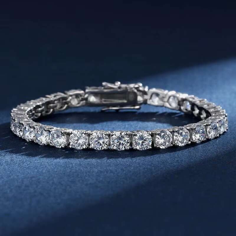 5mm Factory Wholesale Tennis Bracelet 925 Sterling Silver GRA Certificated VVS Moissanite Tennis Chain