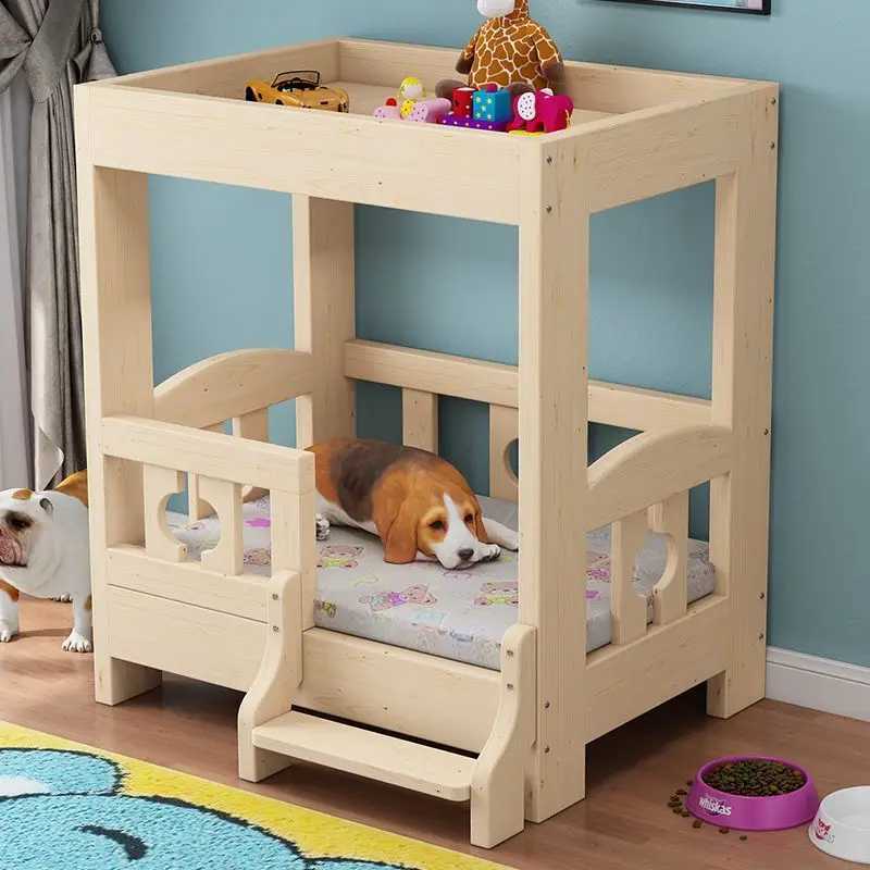 Sturdy wooden bunk bed bungalow cat nest teddy bear nest dog bed cat bed dog supplies for all seasons X250412