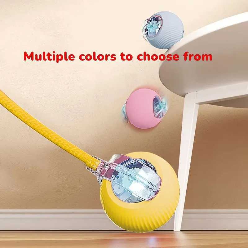 Cat interactive ball toy automatic rolling ball artificial tail rechargeable intelligent pet electric toy dog training simulation mouse Y250412